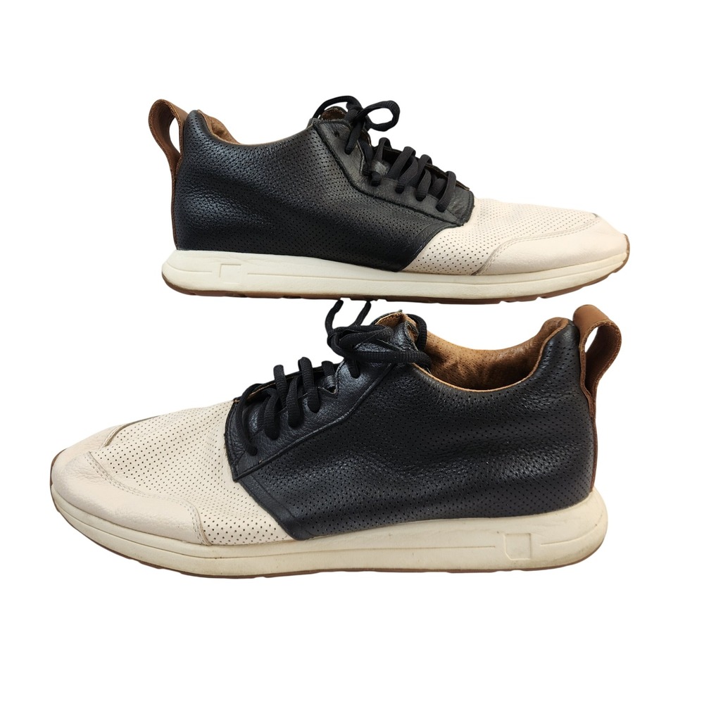 YORK ATHLETICS Henry Mid Leather Sneakers Men 11 US Womens‎ 12.5 US Black White